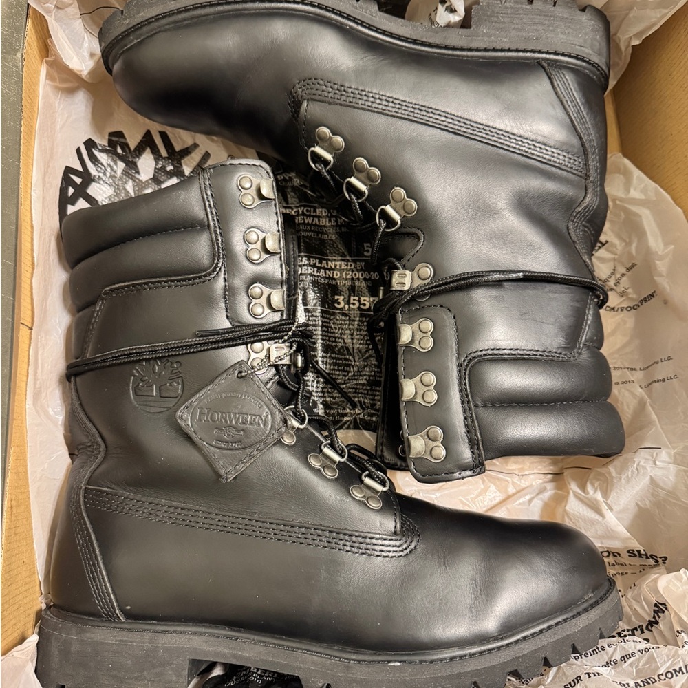RARE Timberland Black 40 Below Super Boot HORWEEN Leather Vibram Size 10 MENS